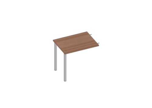 Quadrifoglio Table de rallonge à hauteur réglable Practika pour bureau avec piètement 4 pieds, largeur x profondeur 800 x 600 mm, plaque noyer Canaletto