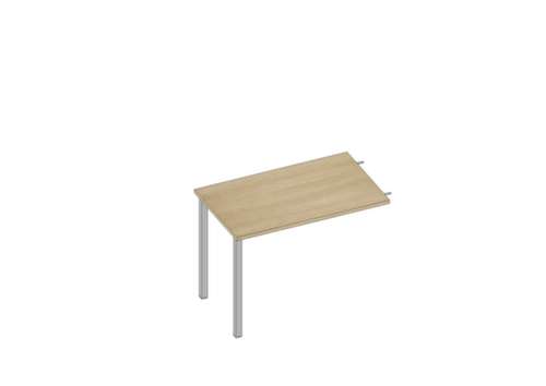 Quadrifoglio Table de rallonge à hauteur réglable Practika pour bureau avec piètement 4 pieds, largeur x profondeur 1000 x 600 mm, plaque chêne