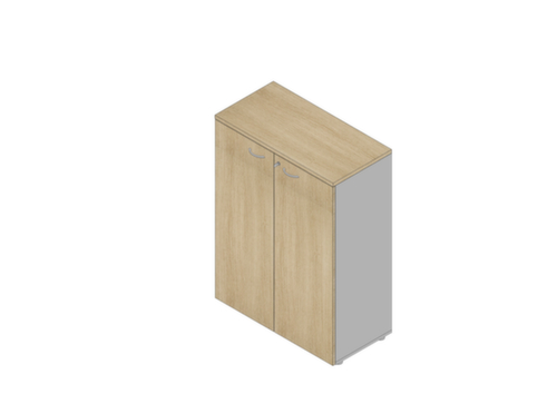Quadrifoglio Armoire de bureau Practika, 3 hauteurs des classeurs, alu/chêne