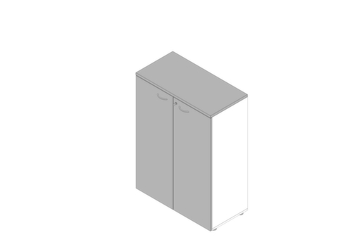 Quadrifoglio Armoire de bureau Practika, 3 hauteurs des classeurs, blanc/gris
