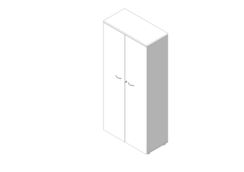 Quadrifoglio Armoire de bureau Practika, 5 hauteurs des classeurs, alu/blanc