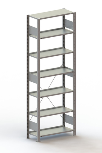 META Rayonnage sans boulons pour classeurs, 7 tablettes, avec revêtement en zinc anti-corrosion