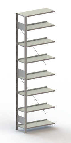 META Rayonnage sans boulons pour classeurs élément suivant, 8 tablettes, avec revêtement en zinc anti-corrosion