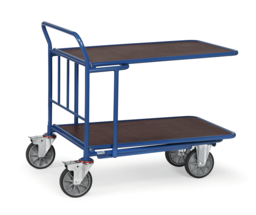 fetra Chariot peu encombrant avec 2 étagères antidérapantes, force 500 kg, plateau longueur x largeur 1000 x 700 mm