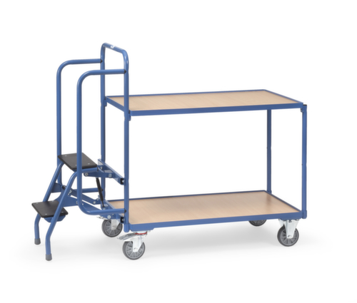 fetra Chariot d'entrepôt, force 250 kg, 2 plateaux