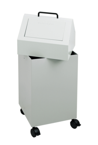 stumpf Conteneur de matériaux recyclables ignifugés, 45 l, RAL7035 gris clair, couvercle RAL7035 gris clair