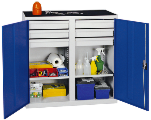 stumpf Armoire d'atelier Serie 2000 avec tablettes de rétention + tiroirs, largeur 1000 mm