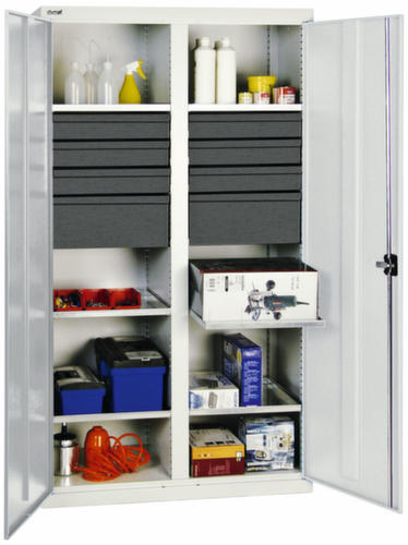 stumpf Armoire d'atelier haute Serie 3000 avec tablettes de rétention extensibles + tiroirs, largeur 1000 mm