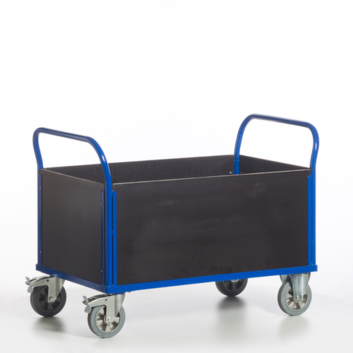 Rollcart Chariot quatre ridelles avec plateau antidérapant, force 1200 kg, plateau longueur x largeur 1200 x 770 mm