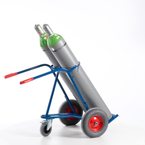 Rollcart Camion à bouteilles avec roue de support, pour 2x40/50 l bouteille, bandage air