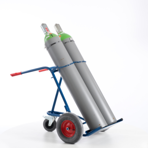 Rollcart Camion à bouteilles avec roue de support, pour 2x40/50 l bouteille, bandage air