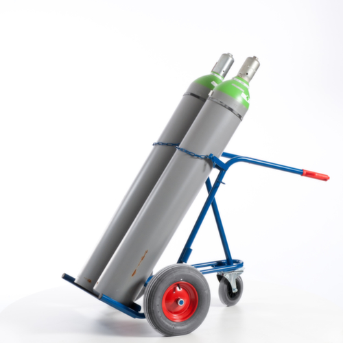 Rollcart Camion à bouteilles avec roue de support, pour 2x40/50 l bouteille, bandage air
