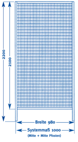 élément mural pour parois de séparation, largeur 980 mm