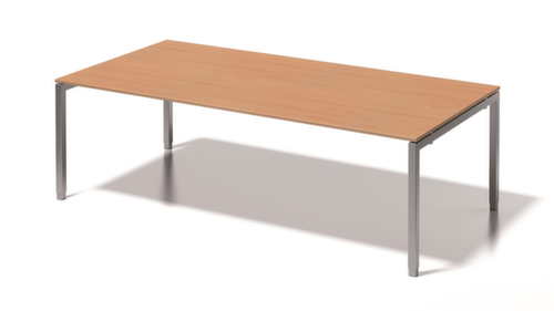 Bisley Bureau de direction et table de conférence à hauteur réglable Cito, largeur x profondeur 2400 x 1200 mm, panneau hêtre