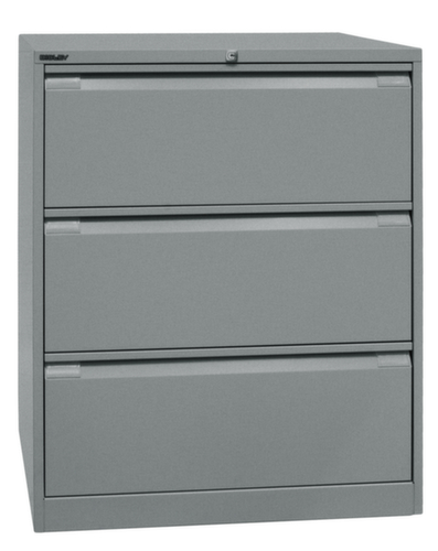 Bisley Armoire pour dossiers suspendus, 3 extensions, argent/argent