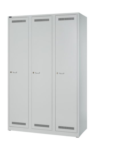 Bisley Armoire vestiaire Light gris clair avec 3 compartiments, largeur de compartiment 300 mm