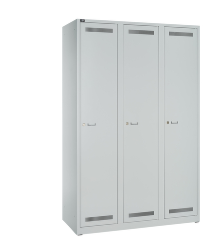 Bisley Armoire vestiaire Light gris clair avec 3 compartiments, largeur de compartiment 300 mm