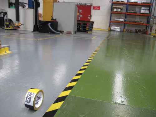 a.m.p.e.r.e. Ruban de marquage au sol TRAFFIC Tape Extra, jaune/noir