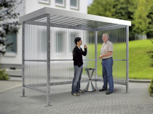 WSM abri fumeurs Maxi avec 1 paroi latérale et 1 paroi arrière, largeur x profondeur 2960 x 1580 mm