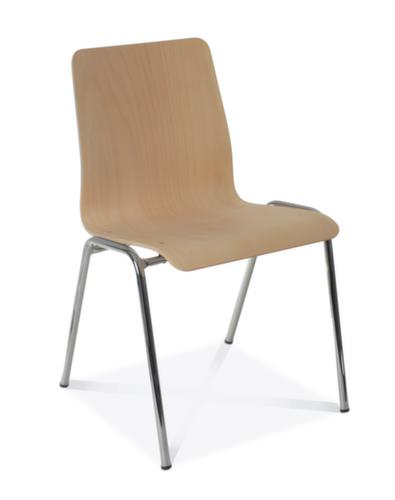 Chaise coque en bois avec piètement 4 pieds chromé