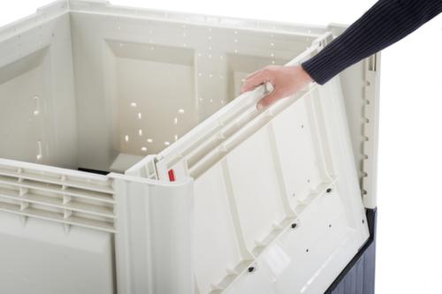 Caisse-palette à charnière High Cube avec rabat, 4 pieds, longueur x largeur 1200 x 1000 mm