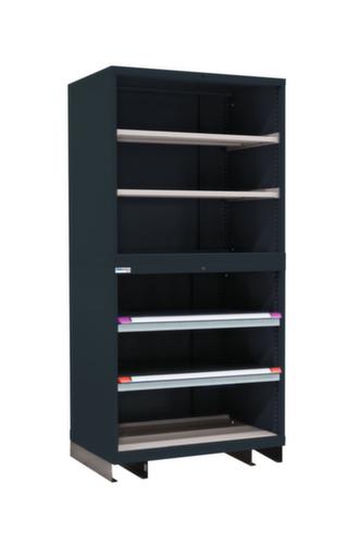 Thurmetall Etagère système Modul 4 avec 2 étagères coulissantes, 4 tablettes, anthracite/gris pigeon