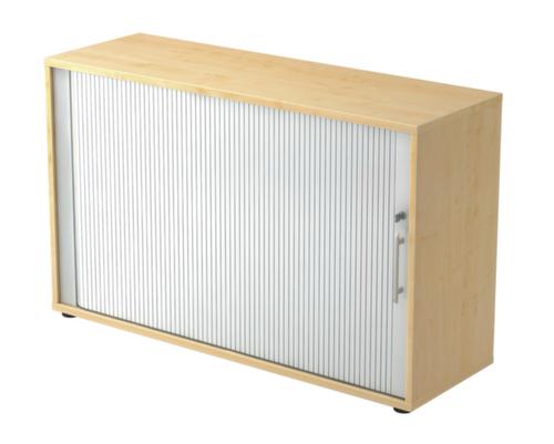 Armoire à rideaux transversaux Sina, 2 hauteurs des classeurs, érable/argent