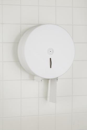Distributeur grands rouleaux WC, métal, blanc