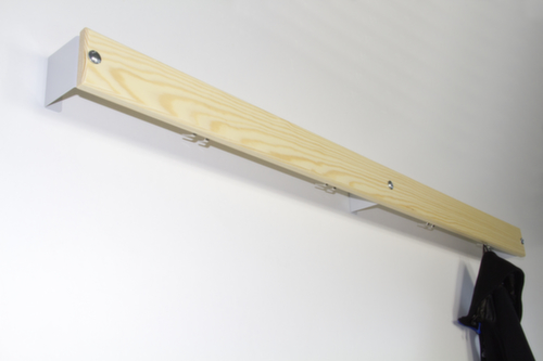 Sypro Barre à crochets, avec crochet porte-manteaux, pin/RAL 7035 gris clair