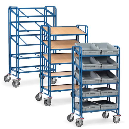 fetra Chariot à étagères avec 5 plateaux inclinables