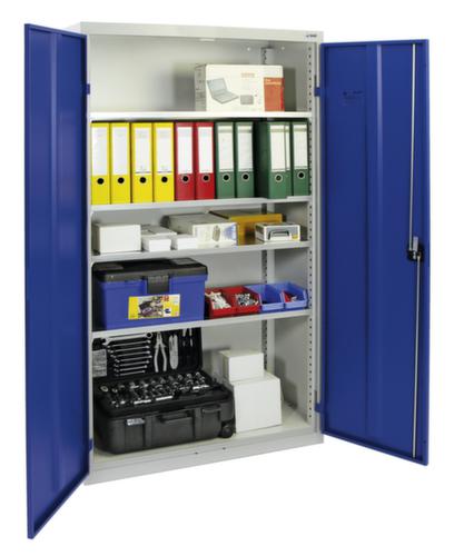 stumpf Armoire à portes battantes avec tablettes galvanisées, largeur 1000 mm