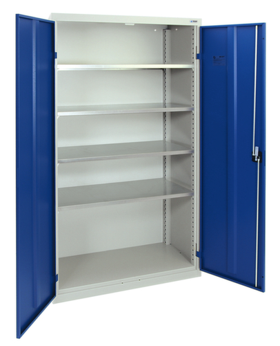 stumpf Armoire à portes battantes avec tablettes galvanisées, largeur 1000 mm