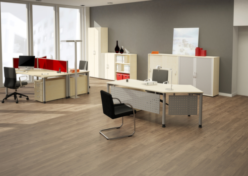 Gera Cloison de table insonorisante Pro ProfiLine, hauteur x largeur 600 x 1600 mm, paroi rouge