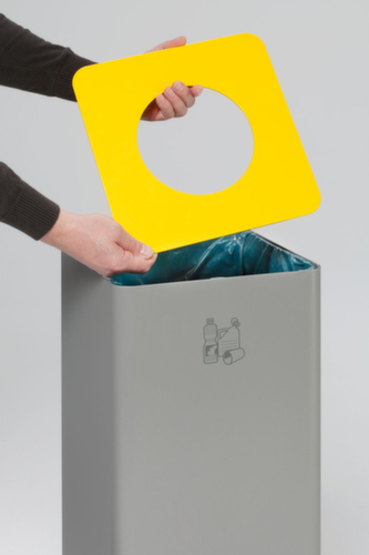 VAR Conteneur de tri sélectif WS Quadro 79 avec anneau de serrage pour fixation de sac, 70 l, argent