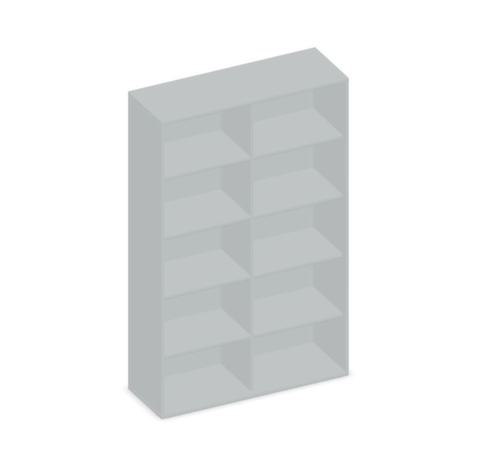 Gera Rayonnage de bureau Pro avec paroi arrière, largeur 1200 mm, 5 HC