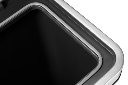 Poubelle à pédale antibactérienne en acier inoxydable EKO X-Cube, 30 l, noir mat