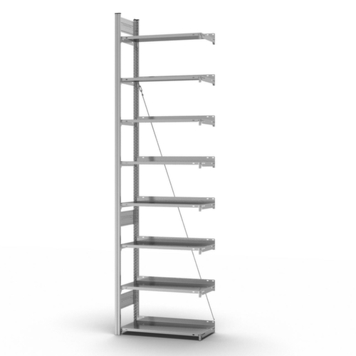 hofe Rayonnage sans boulons pour classeurs élément suivant, 8 tablettes, avec revêtement en zinc anti-corrosion