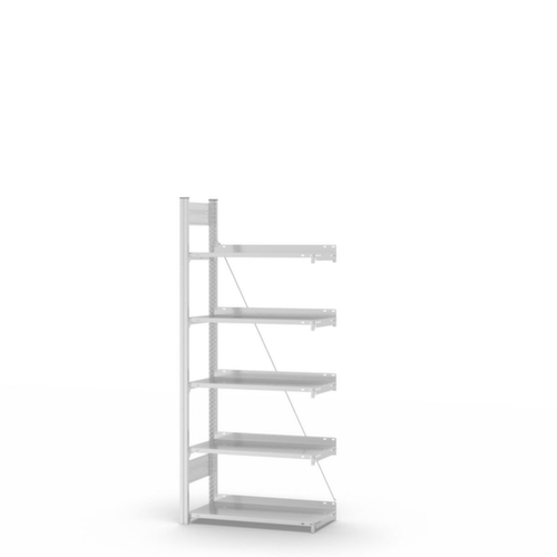hofe Rayonnage sans boulons pour classeurs élément suivant, 5 tablettes, RAL7035 gris clair