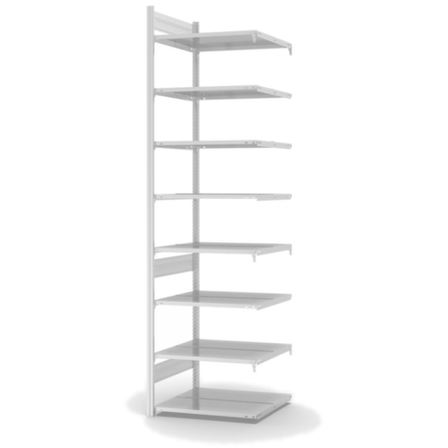 hofe Porte-documents sans vis Zone de fixation pour une utilisation des deux côtés, 8 tablettes, RAL7035 gris clair