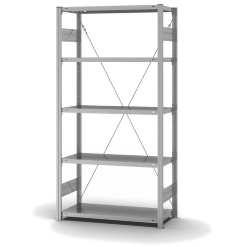 hofe système de rayonnages sans vis de conception standard, hauteur x largeur x profondeur 2000 x 1060 x 435 mm, 5 tablettes