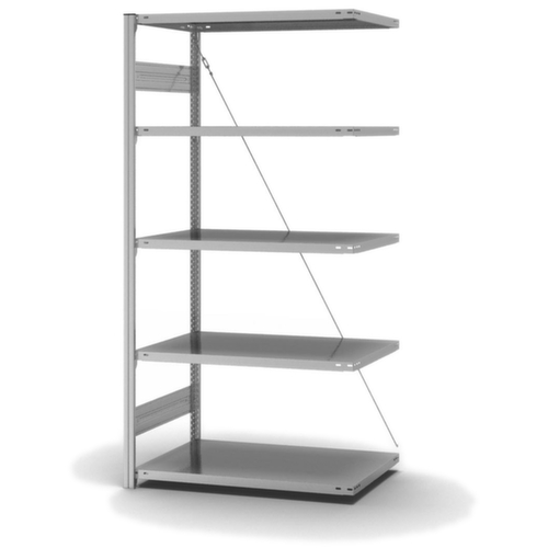 hofe système de rayonnages sans vis de conception standard, hauteur x largeur x profondeur 2000 x 1010 x 635 mm, 5 tablettes