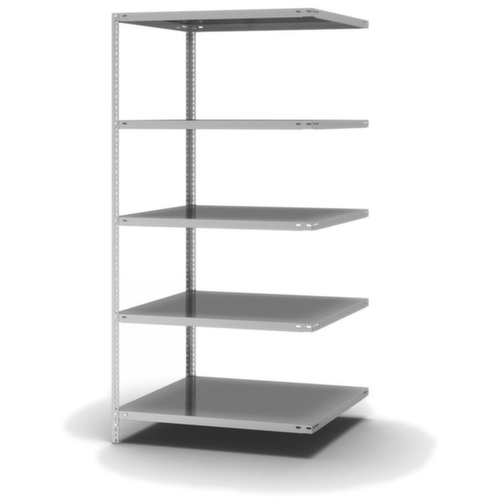 hofe Rayonnage à boulonner élément suivant, 5 tablettes, avec revêtement en zinc anti-corrosion