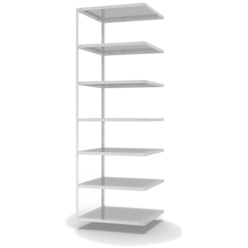 hofe Rayonnage à boulonner élément suivant, 7 tablettes, RAL7035 gris clair