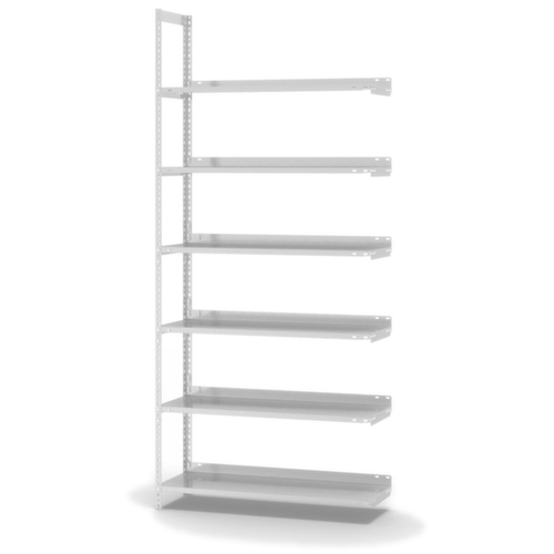hofe Rayonnage à boulonner pour classeurs élément suivant, 6 tablettes, RAL7035 gris clair