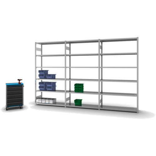 hofe Rayonnage à traverses type standard, hauteur x largeur x profondeur 2500 x 1360 x 435 mm, 6 tablettes