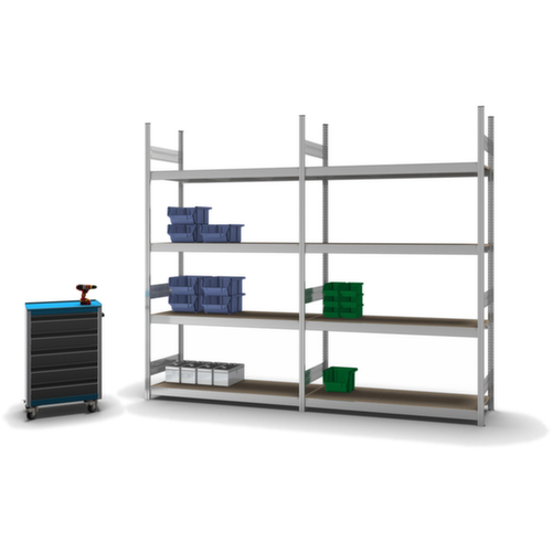 hofe Rayonnage grande largeur avec tablettes en bois