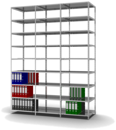 hofe Porte-fichiers à visser Champ de saisie à utiliser des deux côtés, 8 tablettes, avec revêtement en zinc anti-corrosion