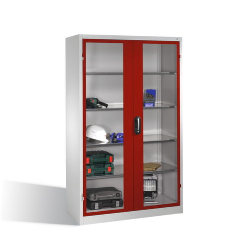 C+P Armoire à outils ERGO avec portes à charnières et fenêtre d'observation, largeur 1200 mm