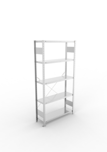 META système d'étagères sans vis CLIP, hauteur x largeur x profondeur 2000 x 1056 x 336 mm, 5 tablettes