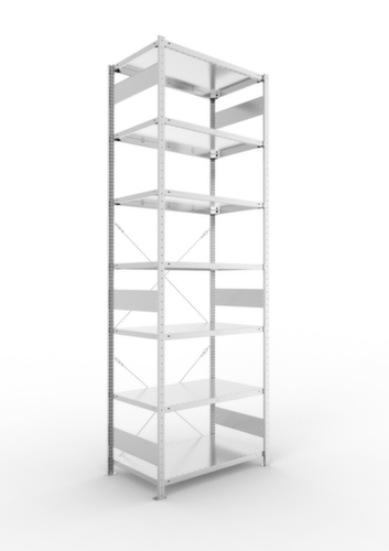 META système d'étagères sans vis CLIP, hauteur x largeur x profondeur 3000 x 1056 x 636 mm, 7 tablettes